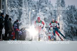 27.11.2022, Ruka, Finland (FIN): Hans Christer Holund (NOR), Andrew Musgrave (GBR), (l-r)  - FIS world cup cross-country, pursuit, Ruka (FIN). www.nordicfocus.com. © Modica/NordicFocus. Every downloaded picture is fee-liable.