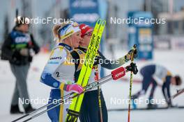 27.11.2022, Ruka, Finland (FIN): Frida Karlsson (SWE), Katharina Hennig (GER), (l-r)  - FIS world cup cross-country, pursuit, Ruka (FIN). www.nordicfocus.com. © Modica/NordicFocus. Every downloaded picture is fee-liable.