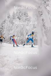 27.11.2022, Ruka, Finland (FIN): Delphine Claudel (FRA), Eva Urevc (SLO), (l-r)  - FIS world cup cross-country, pursuit, Ruka (FIN). www.nordicfocus.com. © Modica/NordicFocus. Every downloaded picture is fee-liable.