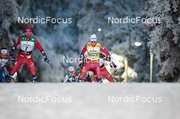27.11.2022, Ruka, Finland (FIN): Hans Christer Holund (NOR), Johannes Hoesflot Klaebo (NOR), (l-r)  - FIS world cup cross-country, pursuit, Ruka (FIN). www.nordicfocus.com. © Modica/NordicFocus. Every downloaded picture is fee-liable.