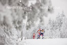 27.11.2022, Ruka, Finland (FIN): Emma Ribom (SWE), Ingvild Flugstad Oestberg (NOR), Jessie Diggins (USA), (l-r)  - FIS world cup cross-country, pursuit, Ruka (FIN). www.nordicfocus.com. © Modica/NordicFocus. Every downloaded picture is fee-liable.