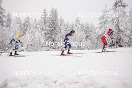 27.11.2022, Ruka, Finland (FIN): Maja Dahlqvist (SWE), Rosie Brennan (USA), Heidi Weng (NOR), (l-r)  - FIS world cup cross-country, pursuit, Ruka (FIN). www.nordicfocus.com. © Modica/NordicFocus. Every downloaded picture is fee-liable.