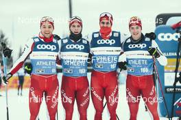 02.12.2022, Lillehammer, Norway (NOR): Roman Schaad (SUI), Valerio Grond, Cyril Faehndrich, Janik Riebli (SUI) (l-r)  - FIS world cup cross-country, 10km, Lillehammer (NOR). www.nordicfocus.com. © Modica/NordicFocus. Every downloaded picture is fee-liable.