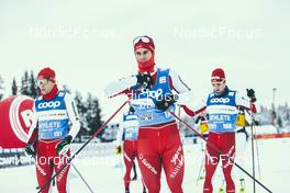 02.12.2022, Lillehammer, Norway (NOR): Erwan Kaeser (SUI), Valerio Grond (SUI), Janik Riebli (SUI), Roman Schaad (SUI) (l-r)  - FIS world cup cross-country, 10km, Lillehammer (NOR). www.nordicfocus.com. © Modica/NordicFocus. Every downloaded picture is fee-liable.