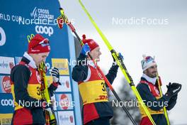 02.12.2022, Lillehammer, Norway (NOR): Didrik Toenseth (NOR), Iver Tildheim Andersen (NOR), Hans Christer Holund (NOR), (l-r) - FIS world cup cross-country, 10km, Lillehammer (NOR). www.nordicfocus.com. © Modica/NordicFocus. Every downloaded picture is fee-liable.