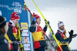02.12.2022, Lillehammer, Norway (NOR): Didrik Toenseth (NOR), Iver Tildheim Andersen (NOR), Hans Christer Holund (NOR), (l-r) - FIS world cup cross-country, 10km, Lillehammer (NOR). www.nordicfocus.com. © Modica/NordicFocus. Every downloaded picture is fee-liable.