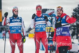 02.12.2022, Lillehammer, Norway (NOR): Roman Schaad (SUI), Valerio Grond, Cyril Faehndrich (l-r)  - FIS world cup cross-country, 10km, Lillehammer (NOR). www.nordicfocus.com. © Modica/NordicFocus. Every downloaded picture is fee-liable.