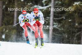 03.12.2022, Lillehammer, Norway (NOR): Janik Riebli (SUI), Valerio Grond (SUI), (l-r)  - FIS world cup cross-country, individual sprint, Lillehammer (NOR). www.nordicfocus.com. © Modica/NordicFocus. Every downloaded picture is fee-liable.