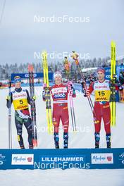 03.12.2022, Lillehammer, Norway (NOR): Federico Pellegrino (ITA), Johannes Hoesflot Klaebo (NOR), Even Northug (NOR), (l-r) - FIS world cup cross-country, individual sprint, Lillehammer (NOR). www.nordicfocus.com. © Modica/NordicFocus. Every downloaded picture is fee-liable.