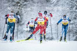 03.12.2022, Lillehammer, Norway (NOR): James Clugnet (GBR), Erik Valnes (NOR), Joni Maki (FIN), (l-r)  - FIS world cup cross-country, individual sprint, Lillehammer (NOR). www.nordicfocus.com. © Modica/NordicFocus. Every downloaded picture is fee-liable.