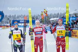 03.12.2022, Lillehammer, Norway (NOR): Federico Pellegrino (ITA), Johannes Hoesflot Klaebo (NOR), Even Northug (NOR), (l-r) - FIS world cup cross-country, individual sprint, Lillehammer (NOR). www.nordicfocus.com. © Modica/NordicFocus. Every downloaded picture is fee-liable.