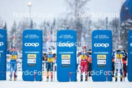 03.12.2022, Lillehammer, Norway (NOR): Jasmi Joensuu (FIN), Patricija Eiduka (LAT), Ane Appelkvist, Maja Dahlqvist (SWE), (l-r)  - FIS world cup cross-country, individual sprint, Lillehammer (NOR). www.nordicfocus.com. © Modica/NordicFocus. Every downloaded picture is fee-liable.