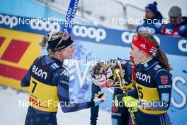 04.12.2022, Lillehammer, Norway (NOR): Jessie Diggins (USA), Victoria Carl (GER), Katharina Hennig (GER), (l-r)  - FIS world cup cross-country, mass, Lillehammer (NOR). www.nordicfocus.com. © Thibaut/NordicFocus. Every downloaded picture is fee-liable.
