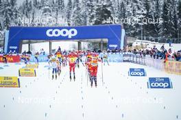 04.12.2022, Lillehammer, Norway (NOR): William Poromaa (SWE), Martin Loewstroem Nyenget (NOR), Paal Golberg (NOR), (l-r)  - FIS world cup cross-country, mass, Lillehammer (NOR). www.nordicfocus.com. © Thibaut/NordicFocus. Every downloaded picture is fee-liable.