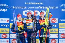 04.12.2022, Lillehammer, Norway (NOR): Sjur Roethe (NOR), Paal Golberg (NOR), Martin Loewstroem Nyenget (NOR), (l-r) - FIS world cup cross-country, mass, Lillehammer (NOR). www.nordicfocus.com. © Thibaut/NordicFocus. Every downloaded picture is fee-liable.