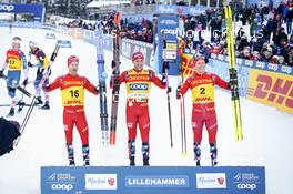 04.12.2022, Lillehammer, Norway (NOR): Sjur Roethe (NOR), Paal Golberg (NOR), Martin Loewstroem Nyenget (NOR), (l-r)  - FIS world cup cross-country, mass, Lillehammer (NOR). www.nordicfocus.com. © Thibaut/NordicFocus. Every downloaded picture is fee-liable.