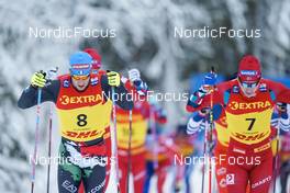 04.12.2022, Lillehammer, Norway (NOR): Federico Pellegrino (ITA), Simen Hegstad Krueger (NOR), (l-r)  - FIS world cup cross-country, mass, Lillehammer (NOR). www.nordicfocus.com. © Thibaut/NordicFocus. Every downloaded picture is fee-liable.