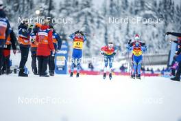 04.12.2022, Lillehammer, Norway (NOR): Nail Bashmakov (KAZ), James Clugnet (GBR), Vitaliy Pukhkalo (KAZ), (l-r)  - FIS world cup cross-country, mass, Lillehammer (NOR). www.nordicfocus.com. © Thibaut/NordicFocus. Every downloaded picture is fee-liable.