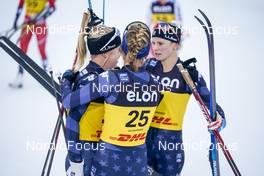 04.12.2022, Lillehammer, Norway (NOR): Alayna Sonnesyn (USA), Jessie Diggins (USA), Sophia Laukli (USA), (l-r)  - FIS world cup cross-country, mass, Lillehammer (NOR). www.nordicfocus.com. © Thibaut/NordicFocus. Every downloaded picture is fee-liable.