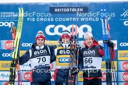 10.12.2022, Beitostolen, Norway (NOR): Didrik Toenseth (NOR), Paal Golberg (NOR), Andrew Musgrave (GBR), (l-r) - FIS world cup cross-country, 10km, Beitostolen (NOR). www.nordicfocus.com. © Modica/NordicFocus. Every downloaded picture is fee-liable.