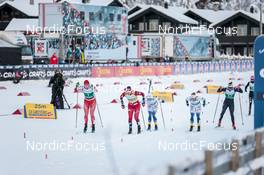09.12.2022, Beitostolen, Norway (NOR): Nadine Faehndrich (SUI), Tiril Udnes Weng (NOR), Maja Dahlqvist (SWE), Johanna Hagstroem (SWE), Julia Kern (USA), Laura Gimmler (GER), (l-r)  - FIS world cup cross-country, individual sprint, Beitostolen (NOR). www.nordicfocus.com. © Modica/NordicFocus. Every downloaded picture is fee-liable.