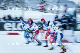 09.12.2022, Beitostolen, Norway (NOR): Niilo Moilanen (FIN), Ludek Seller (CZE), Valerio Grond (SUI), (l-r)  - FIS world cup cross-country, individual sprint, Beitostolen (NOR). www.nordicfocus.com. © Modica/NordicFocus. Every downloaded picture is fee-liable.