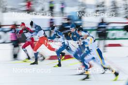 09.12.2022, Beitostolen, Norway (NOR): Harald Astrup Arnesen (NOR), Ondrej Cerny (CZE), Joni Maki (FIN), Lauri Mannila (FIN), Ville Ahonen (FIN), Anton Persson (SWE), (l-r)  - FIS world cup cross-country, individual sprint, Beitostolen (NOR). www.nordicfocus.com. © Modica/NordicFocus. Every downloaded picture is fee-liable.