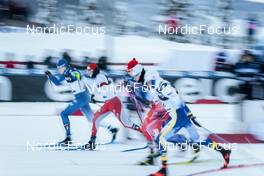09.12.2022, Beitostolen, Norway (NOR): Niilo Moilanen (FIN), Ludek Seller (CZE), Valerio Grond (SUI), (l-r)  - FIS world cup cross-country, individual sprint, Beitostolen (NOR). www.nordicfocus.com. © Modica/NordicFocus. Every downloaded picture is fee-liable.