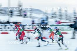 09.12.2022, Beitostolen, Norway (NOR): Hedda Oestberg Amundsen (NOR), Jessie Diggins (USA), Lotta Udnes Weng (NOR), Tereza Beranova (CZE), Caterina Ganz (ITA), Laura Gimmler (GER), (l-r)  - FIS world cup cross-country, individual sprint, Beitostolen (NOR). www.nordicfocus.com. © Modica/NordicFocus. Every downloaded picture is fee-liable.