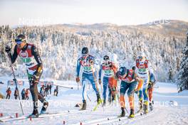 11.12.2022, Beitostolen, Norway (NOR): Markus Vuorela (FIN), Theo Schely (FRA), Mikael Gunnulfsen (NOR), William Poromaa (SWE), (l-r)  - FIS world cup cross-country, mixed relay, Beitostolen (NOR). www.nordicfocus.com. © Modica/NordicFocus. Every downloaded picture is fee-liable.