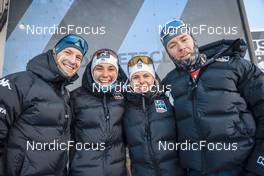 11.12.2022, Beitostolen, Norway (NOR): Hunter Wonders (USA), Julia Kern (USA), Sophia Laukli (USA), Ben Ogden (USA), (l-r)  - FIS world cup cross-country, mixed relay, Beitostolen (NOR). www.nordicfocus.com. © Modica/NordicFocus. Every downloaded picture is fee-liable.