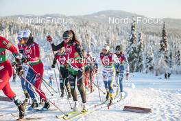 11.12.2022, Beitostolen, Norway (NOR): Delphine Claudel (FRA), Caterina Ganz (ITA), Johanna Hagstroem (SWE), (l-r)  - FIS world cup cross-country, mixed relay, Beitostolen (NOR). www.nordicfocus.com. © Modica/NordicFocus. Every downloaded picture is fee-liable.