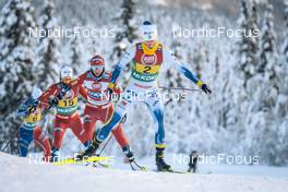 11.12.2022, Beitostolen, Norway (NOR): Silje Theodorsen (NOR), Heidi Weng (NOR), Frida Karlsson (SWE), (l-r)  - FIS world cup cross-country, mixed relay, Beitostolen (NOR). www.nordicfocus.com. © Modica/NordicFocus. Every downloaded picture is fee-liable.