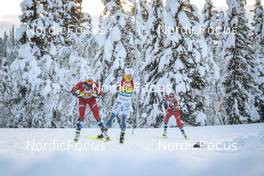 11.12.2022, Beitostolen, Norway (NOR): Silje Theodorsen (NOR), Frida Karlsson (SWE), Heidi Weng (NOR), (l-r)  - FIS world cup cross-country, mixed relay, Beitostolen (NOR). www.nordicfocus.com. © Modica/NordicFocus. Every downloaded picture is fee-liable.