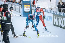 11.12.2022, Beitostolen, Norway (NOR): Joni Maki (FIN), Jules Chappaz (FRA), (l-r)  - FIS world cup cross-country, mixed relay, Beitostolen (NOR). www.nordicfocus.com. © Modica/NordicFocus. Every downloaded picture is fee-liable.