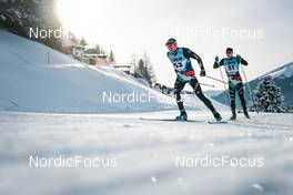 18.12.2022, Davos, Switzerland (SUI): Francesco De Fabiani (ITA), Davide Graz (ITA), (l-r)  - FIS world cup cross-country, 20km, Davos (SUI). www.nordicfocus.com. © Modica/NordicFocus. Every downloaded picture is fee-liable.