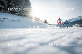 18.12.2022, Davos, Switzerland (SUI): Henrik Doennestad (NOR), Remi Lindholm (FIN), (l-r)  - FIS world cup cross-country, 20km, Davos (SUI). www.nordicfocus.com. © Modica/NordicFocus. Every downloaded picture is fee-liable.