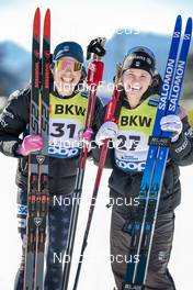 18.12.2022, Davos, Switzerland (SUI): Rosie Brennan (USA), Jessie Diggins (USA), (l-r)  - FIS world cup cross-country, 20km, Davos (SUI). www.nordicfocus.com. © Modica/NordicFocus. Every downloaded picture is fee-liable.