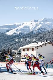 17.12.2022, Davos, Switzerland (SUI): Nadine Faehndrich (SUI), Hanne Wilberg Rofstad (NOR), Lotta Udnes Weng (NOR), Jenny Solin (SWE), (l-r)  - FIS world cup cross-country, individual sprint, Davos (SUI). www.nordicfocus.com. © Modica/NordicFocus. Every downloaded picture is fee-liable.