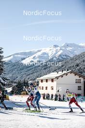 17.12.2022, Davos, Switzerland (SUI): Lea Fischer (SUI), Anne Kyllonen (FIN), Lisa Unterweger (AUT), (l-r)  - FIS world cup cross-country, individual sprint, Davos (SUI). www.nordicfocus.com. © Modica/NordicFocus. Every downloaded picture is fee-liable.