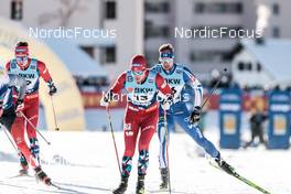 17.12.2022, Davos, Switzerland (SUI): Even Northug (NOR), Arnaud Chautemps (FRA), Joni Maki (FIN), (l-r)  - FIS world cup cross-country, individual sprint, Davos (SUI). www.nordicfocus.com. © Modica/NordicFocus. Every downloaded picture is fee-liable.