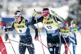 17.12.2022, Davos, Switzerland (SUI): Julia Kern (USA), Sofie Krehl (GER), (l-r)  - FIS world cup cross-country, individual sprint, Davos (SUI). www.nordicfocus.com. © Modica/NordicFocus. Every downloaded picture is fee-liable.