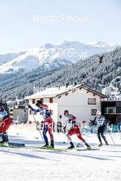 17.12.2022, Davos, Switzerland (SUI): Arnaud Chautemps (FRA), Lukas Mrkonjic (AUT), James Clinton Schoonmaker (USA), (l-r)  - FIS world cup cross-country, individual sprint, Davos (SUI). www.nordicfocus.com. © Modica/NordicFocus. Every downloaded picture is fee-liable.