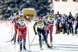 17.12.2022, Davos, Switzerland (SUI): Ane Appelkvist Stenseth (NOR), Laura Gimmler (GER), Lea Fischer (SUI), (l-r)  - FIS world cup cross-country, individual sprint, Davos (SUI). www.nordicfocus.com. © Modica/NordicFocus. Every downloaded picture is fee-liable.