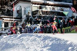 17.12.2022, Davos, Switzerland (SUI): Mathilde Myhrvold (NOR), Julia Kern (USA), Jessie Diggins (USA), Johanna Hagstroem (SWE), Tiril Udnes Weng (NOR), (l-r)  - FIS world cup cross-country, individual sprint, Davos (SUI). www.nordicfocus.com. © Modica/NordicFocus. Every downloaded picture is fee-liable.