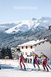 17.12.2022, Davos, Switzerland (SUI): Nadine Faehndrich (SUI), Lena Quintin (FRA), Lotta Udnes Weng (NOR), (l-r)  - FIS world cup cross-country, individual sprint, Davos (SUI). www.nordicfocus.com. © Modica/NordicFocus. Every downloaded picture is fee-liable.