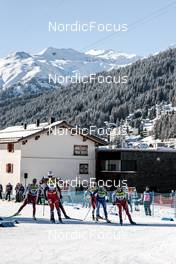 17.12.2022, Davos, Switzerland (SUI): Lea Fischer (SUI), Ane Appelkvist Stenseth (NOR), Laura Gimmler (GER), Anne Kyllonen (FIN), Lisa Unterweger (AUT), Alina Meier (SUI), (l-r)  - FIS world cup cross-country, individual sprint, Davos (SUI). www.nordicfocus.com. © Modica/NordicFocus. Every downloaded picture is fee-liable.
