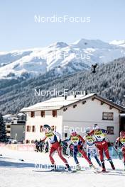 17.12.2022, Davos, Switzerland (SUI): Nadine Faehndrich (SUI), Lena Quintin (FRA), Jenny Solin (SWE), Lotta Udnes Weng (NOR), (l-r)  - FIS world cup cross-country, individual sprint, Davos (SUI). www.nordicfocus.com. © Modica/NordicFocus. Every downloaded picture is fee-liable.
