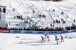 17.12.2022, Davos, Switzerland (SUI): James Clugnet (GBR), Sindre Bjoernestad Skar (NOR), Simen Myhre (NOR), Janik Riebli (SUI), Renaud Jay (FRA), Edvin Anger (SWE), (l-r)  - FIS world cup cross-country, individual sprint, Davos (SUI). www.nordicfocus.com. © Modica/NordicFocus. Every downloaded picture is fee-liable.