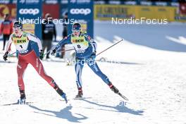 17.12.2022, Davos, Switzerland (SUI): Nadine Faehndrich (SUI), Krista Parmakoski (FIN), (l-r)  - FIS world cup cross-country, individual sprint, Davos (SUI). www.nordicfocus.com. © Modica/NordicFocus. Every downloaded picture is fee-liable.